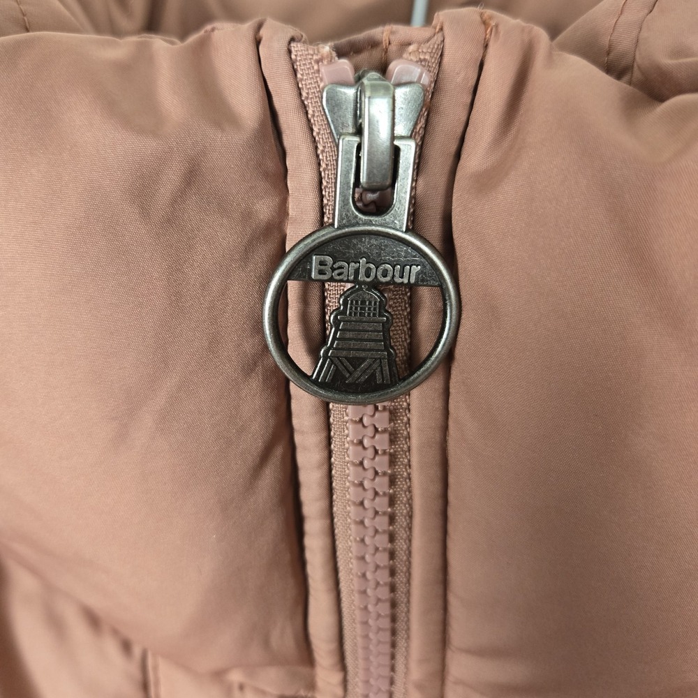 BARBOUR Cabot Quilted Puffer Jacket Womens 10 Rose Blush Full Zip Pockets - Picture 6 of 9